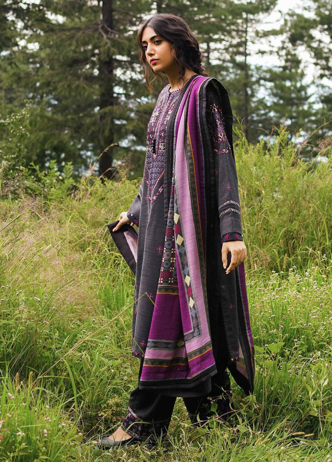 Coco By Zara Shahjahan Embroidered Mono Long Suits Unstitched 3 Piece CZS22W 5A - Winter Collection