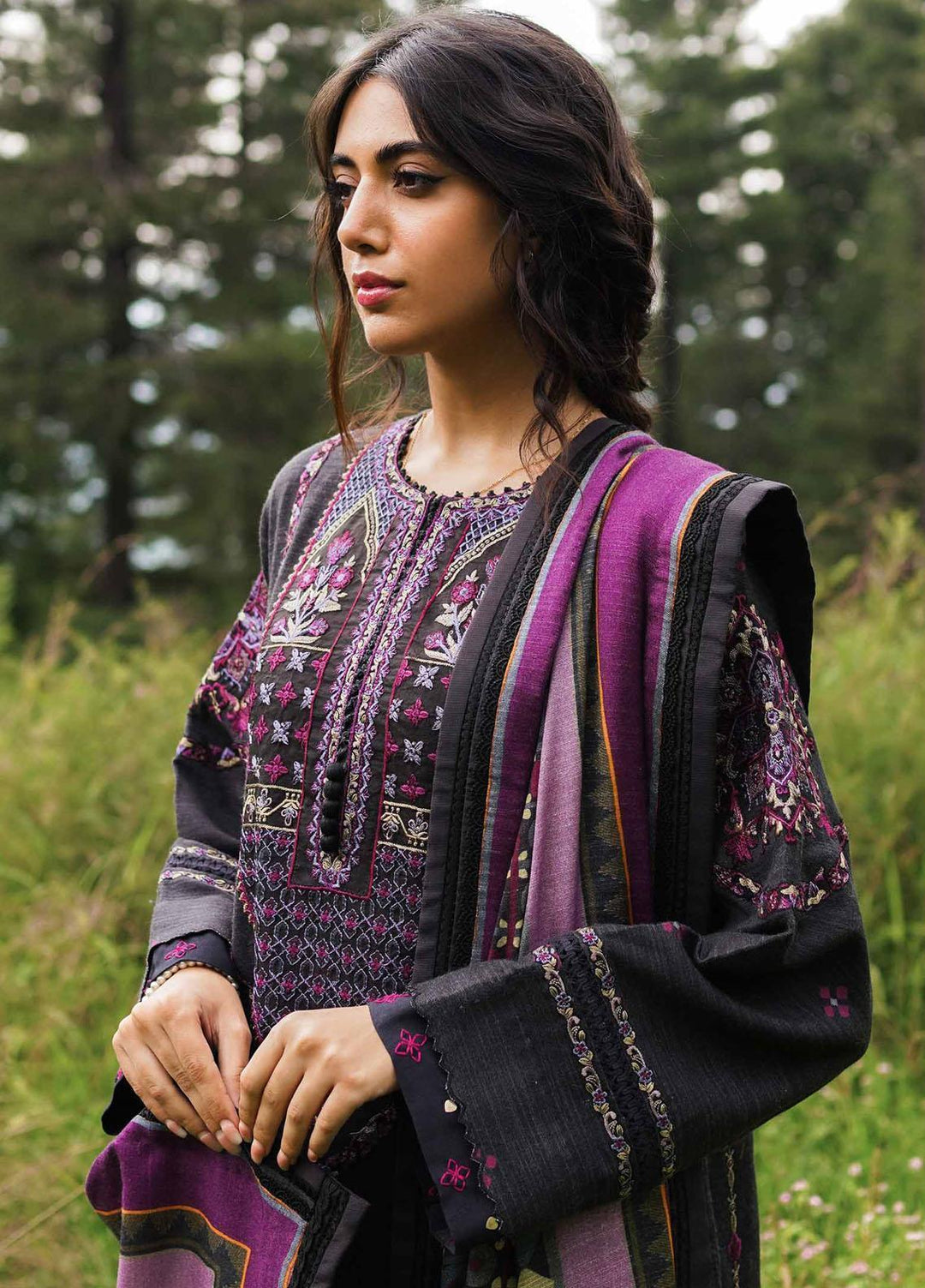 Coco By Zara Shahjahan Embroidered Mono Long Suits Unstitched 3 Piece CZS22W 5A - Winter Collection