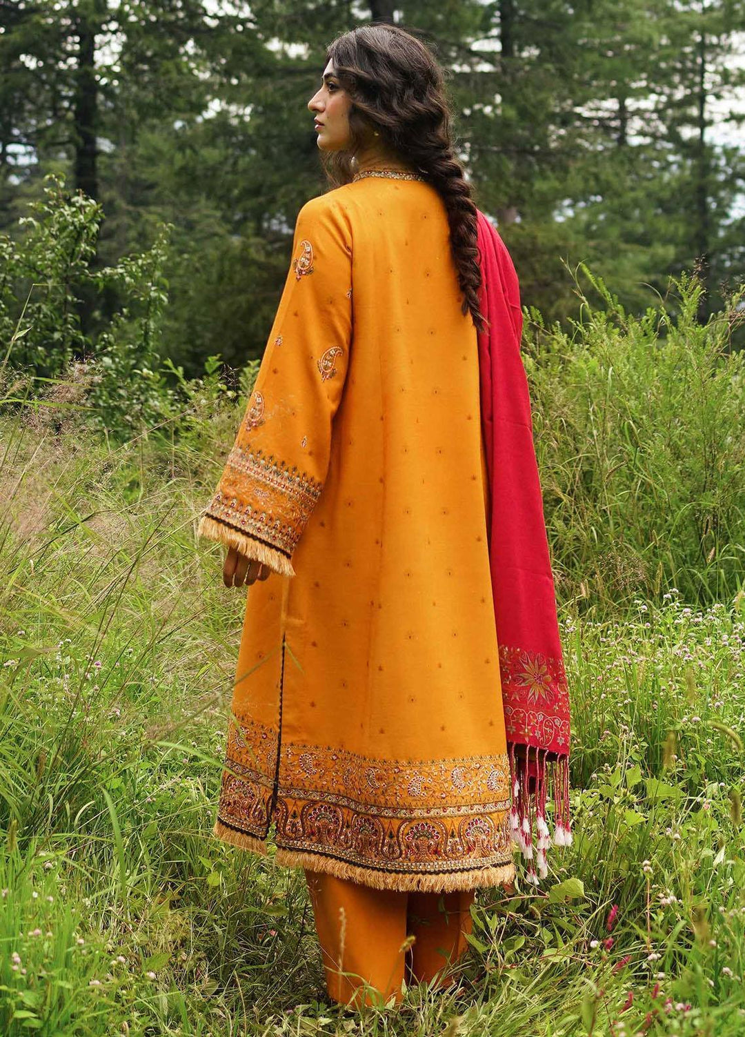 Coco By Zara Shahjahan Embroidered Mono Long Suits Unstitched 3 Piece CZS22W 6A - Winter Collection