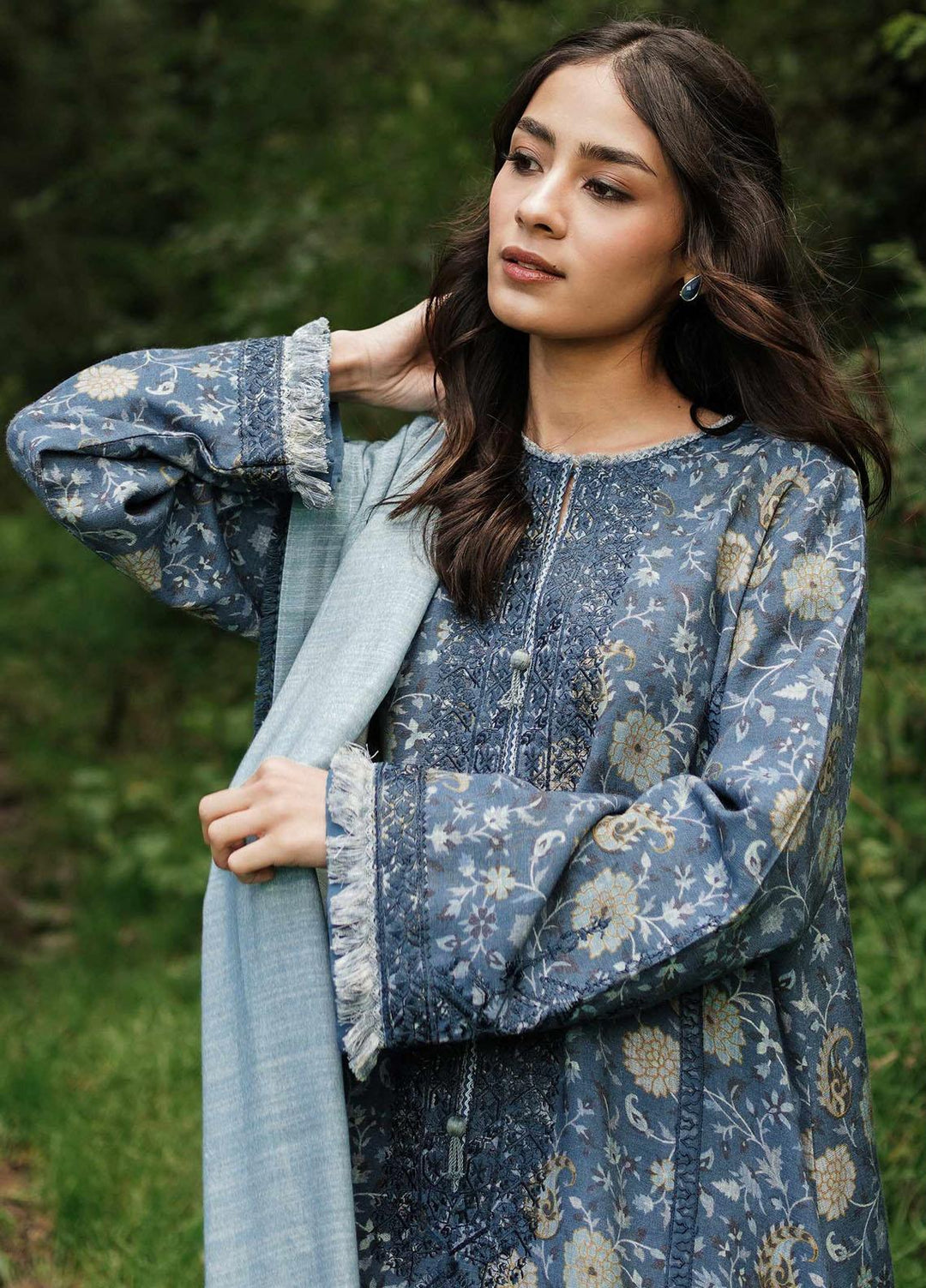 Coco By Zara Shahjahan Embroidered Mono Long Suits Unstitched 3 Piece CZS22W 8A - Winter Collection