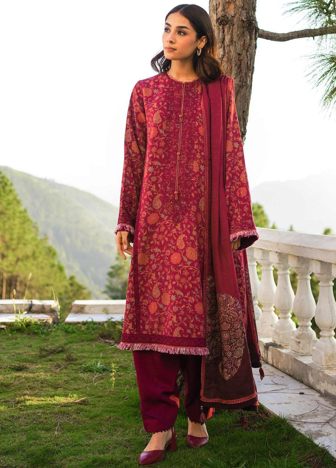 Coco By Zara Shahjahan Embroidered Mono Long Suits Unstitched 3 Piece CZS22W 8B - Winter Collection