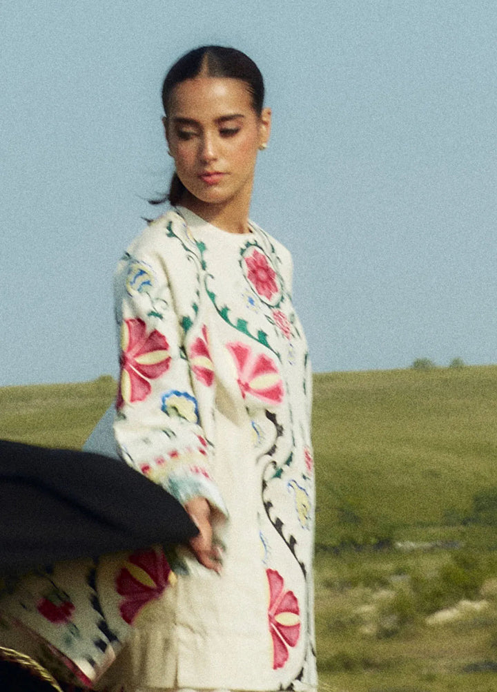 Coco by Zara Shahjahan Embroidered Suits Unstitched 3 Piece CZS24W D1A Moonstone - Winter Collection