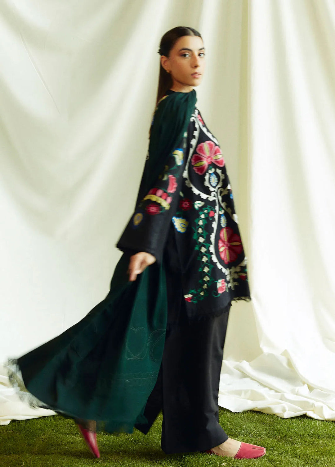 Coco by Zara Shahjahan Embroidered Suits Unstitched 3 Piece CZS24W D1B Moonstone - Winter Collection