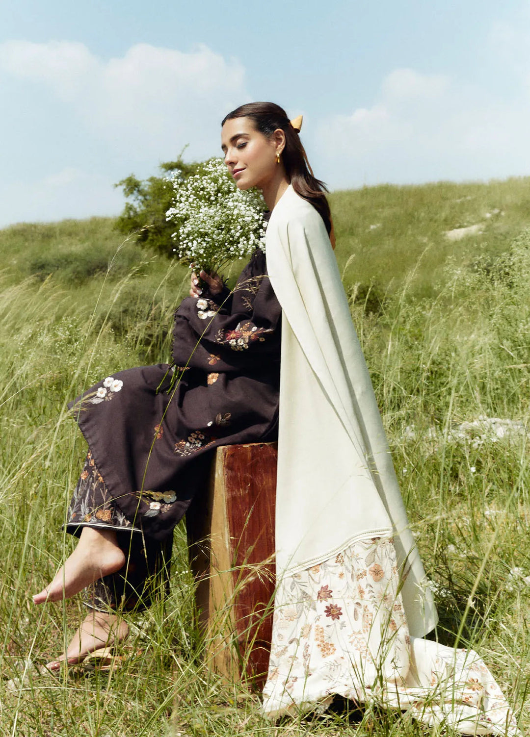 Coco by Zara Shahjahan Embroidered Suits Unstitched 3 Piece CZS24W D2A Citrine - Winter Collection