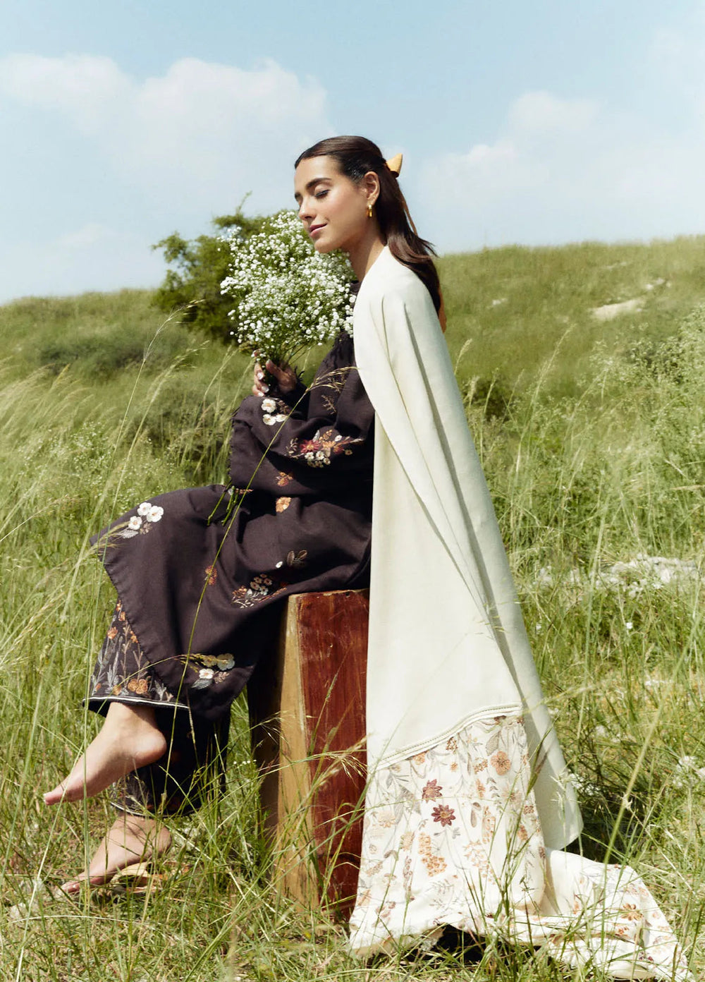 Coco by Zara Shahjahan Embroidered Suits Unstitched 3 Piece CZS24W D2A Citrine - Winter Collection