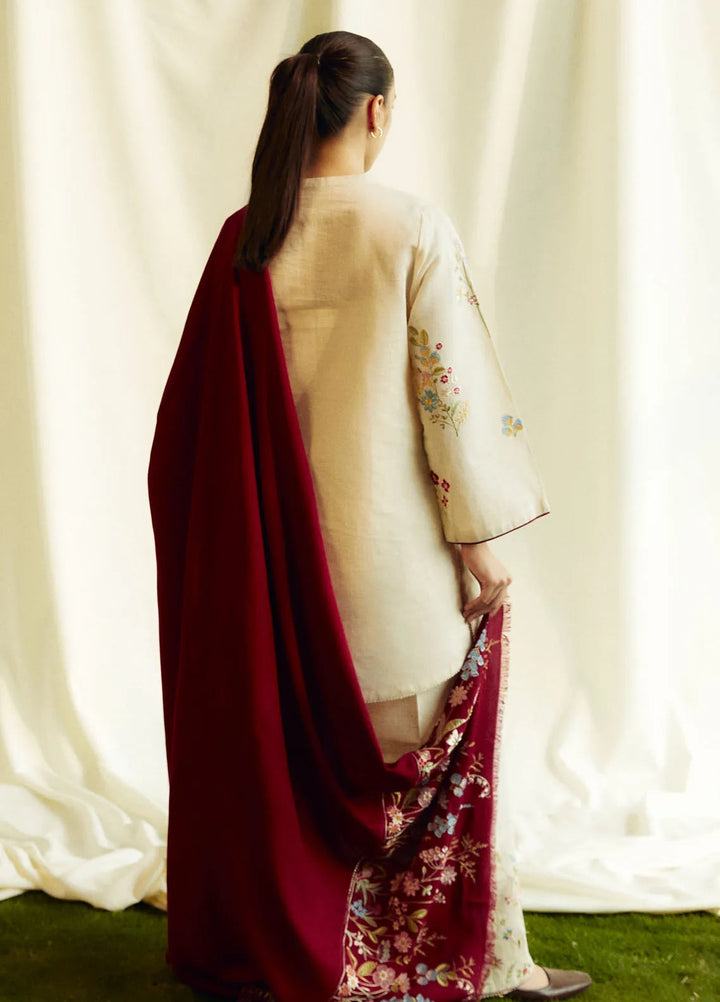 Coco by Zara Shahjahan Embroidered Suits Unstitched 3 Piece CZS24W D2B Citrine - Winter Collection