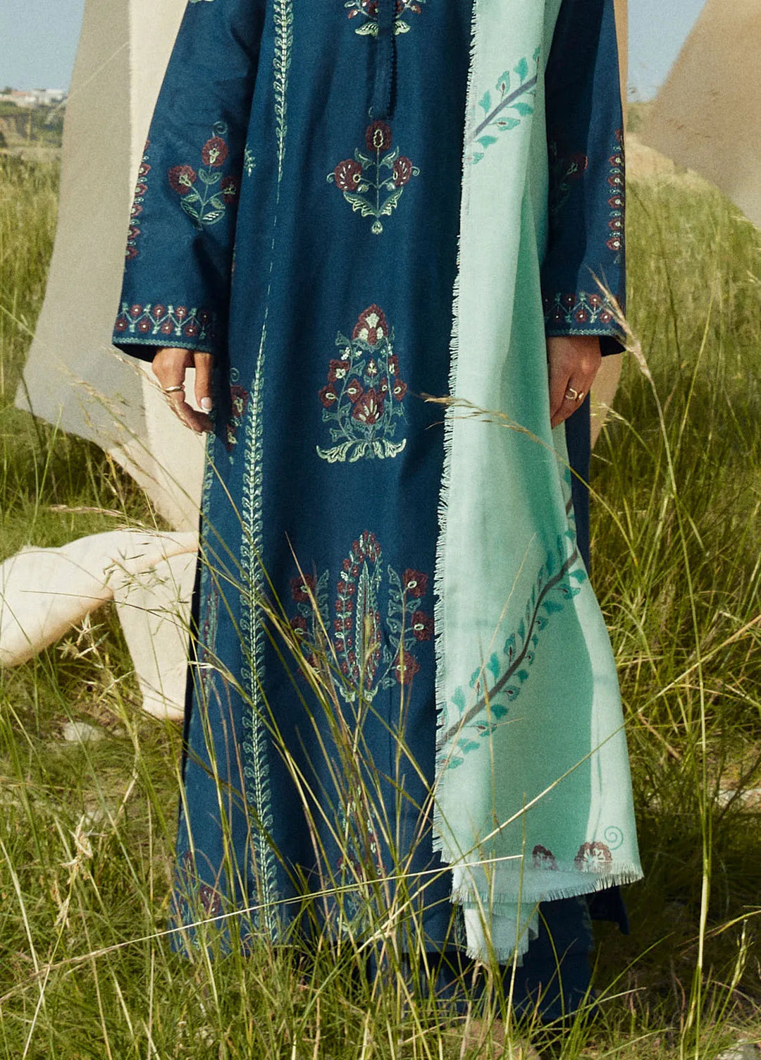 Coco by Zara Shahjahan Embroidered Suits Unstitched 3 Piece CZS24W D3A Pearl - Winter Collection