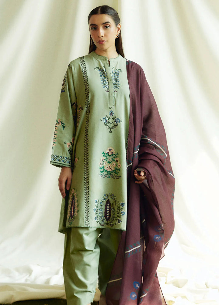 Coco by Zara Shahjahan Embroidered Suits Unstitched 3 Piece CZS24W D3B Pearl - Winter Collection