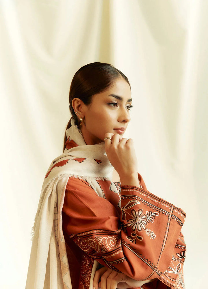 Coco by Zara Shahjahan Embroidered Suits Unstitched 3 Piece CZS24W D4B Topaz - Winter Collection