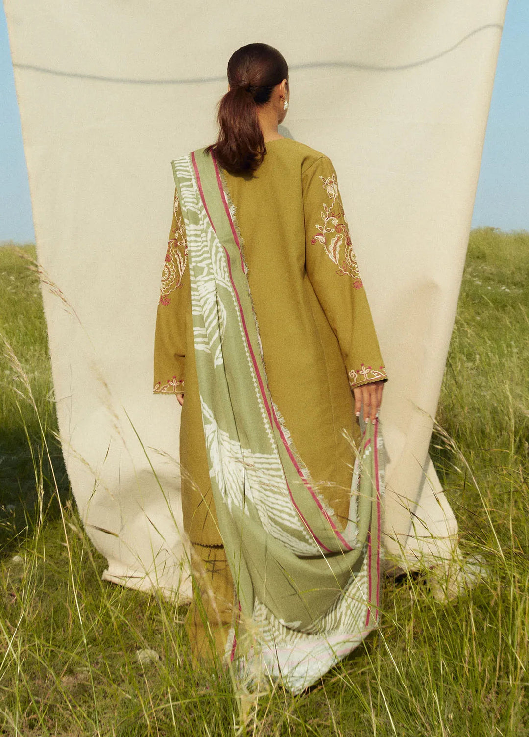 Coco by Zara Shahjahan Embroidered Suits Unstitched 3 Piece CZS24W D5A Peridot - Winter Collection