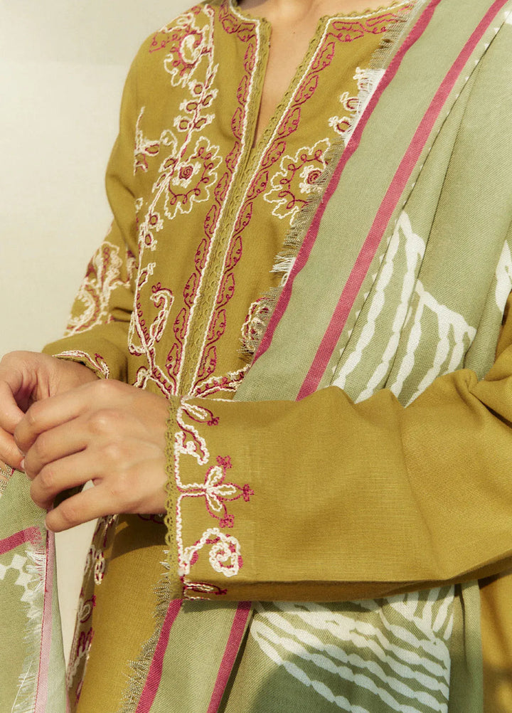 Coco by Zara Shahjahan Embroidered Suits Unstitched 3 Piece CZS24W D5A Peridot - Winter Collection