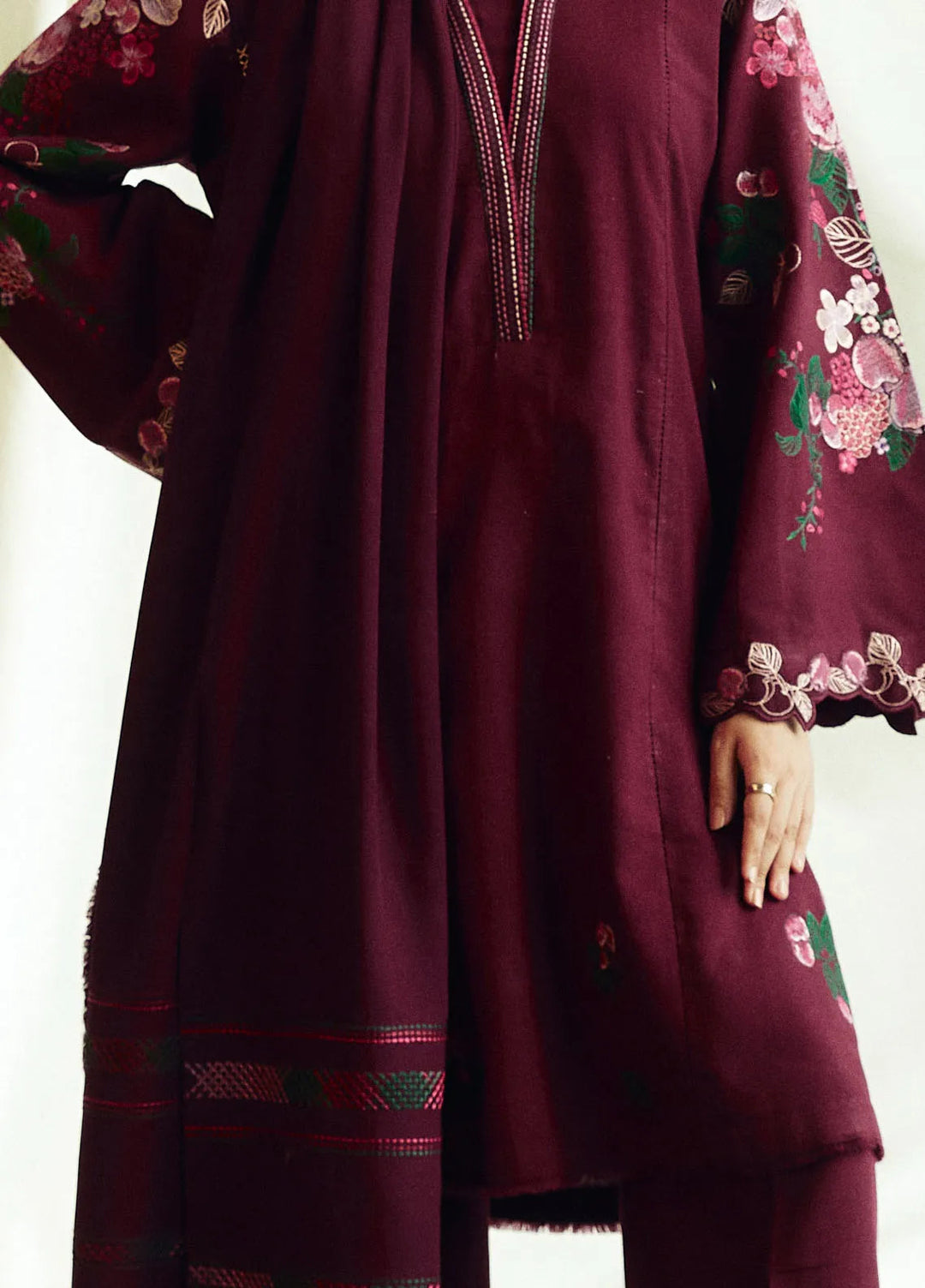 Coco by Zara Shahjahan Embroidered Suits Unstitched 3 Piece CZS24W D6B Opal - Winter Collection