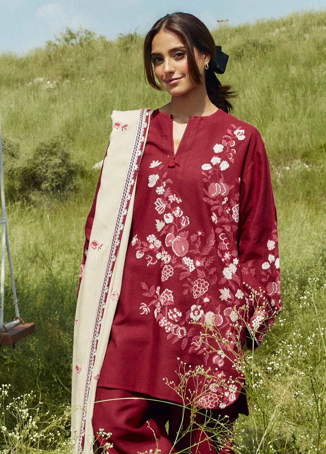 Coco by Zara Shahjahan Embroidered Suits Unstitched 3 Piece CZS24W D7A Onyx - Winter Collection