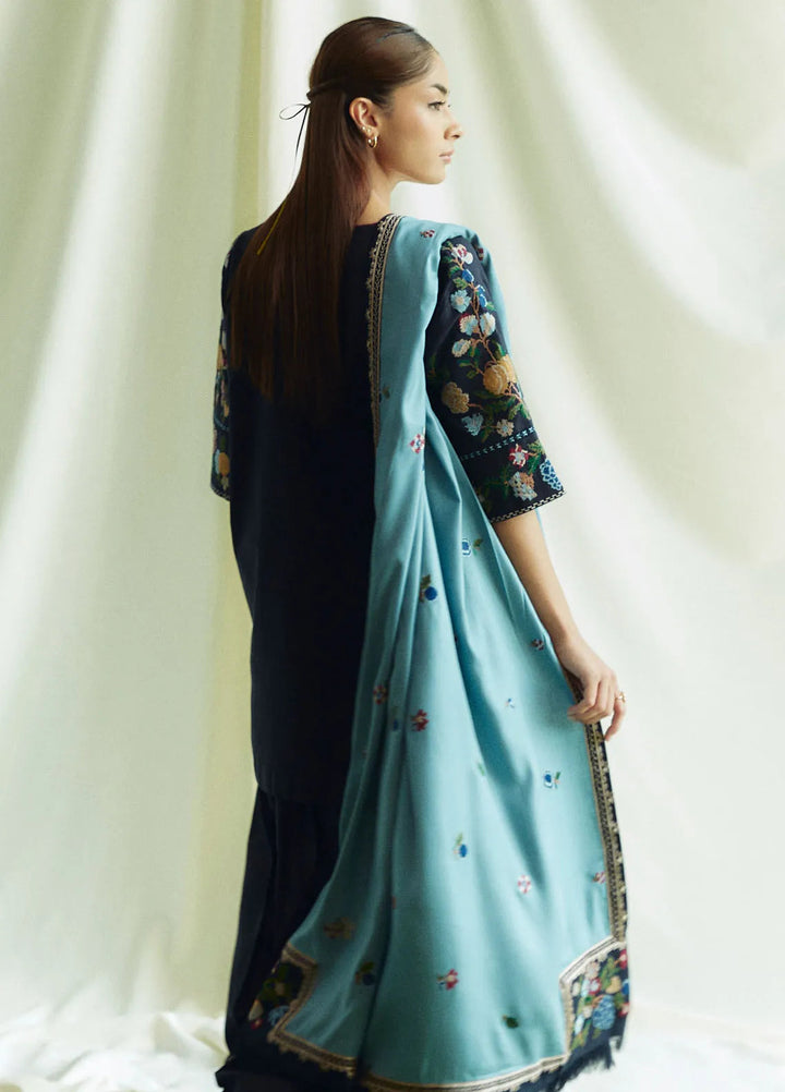 Coco by Zara Shahjahan Embroidered Suits Unstitched 3 Piece CZS24W D7B Onyx - Winter Collection
