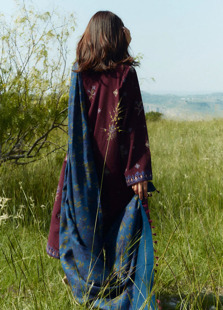 Coco by Zara Shahjahan Embroidered Suits Unstitched 3 Piece CZS24W D8A Amethyst - Winter Collection