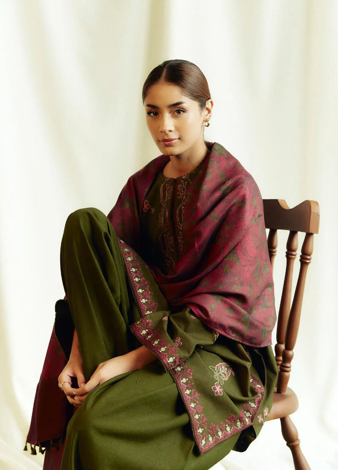 Coco by Zara Shahjahan Embroidered Suits Unstitched 3 Piece CZS24W D8B Amethyst - Winter Collection