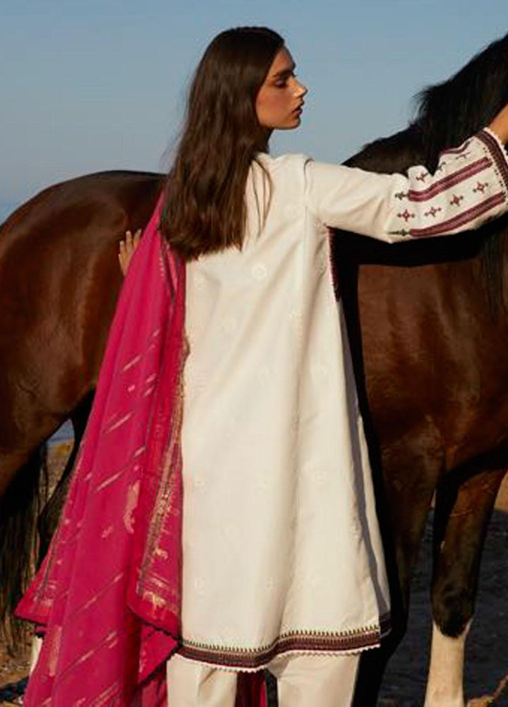 Coco By Zara Shahjahan Embroidered Lawn Suits Unstitched 3 Piece CZS21L 01B - Luxury Collection