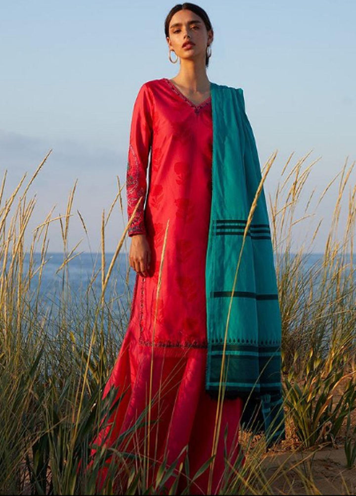 Coco By Zara Shahjahan Embroidered Lawn Suits Unstitched 3 Piece CZS21L 02A - Luxury Collection