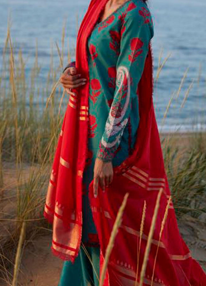 Coco By Zara Shahjahan Embroidered Lawn Suits Unstitched 3 Piece CZS21L 02B - Luxury Collection