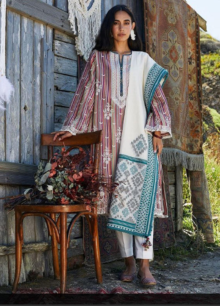 Coco By Zara Shahjahan Embroidered Lawn Suits Unstitched 3 Piece CZS21L 03A - Luxury Collection