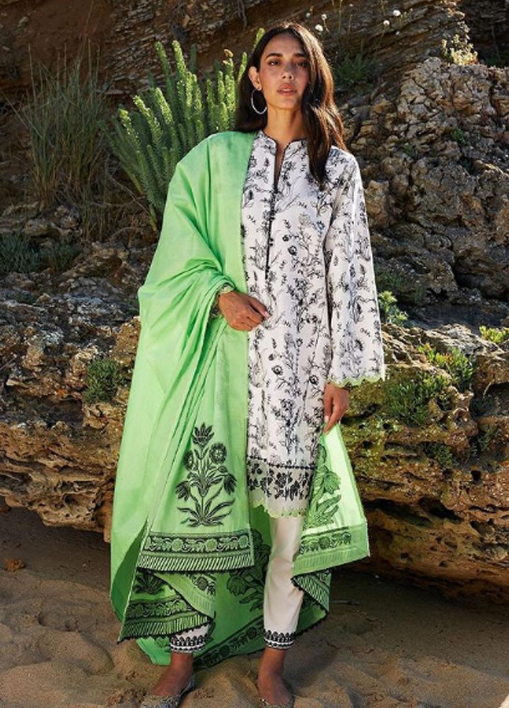 Coco By Zara Shahjahan Embroidered Lawn Suits Unstitched 3 Piece CZS21L 05B - Luxury Collection