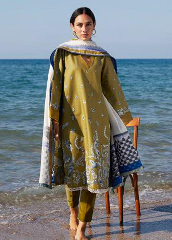 Coco By Zara Shahjahan Embroidered Lawn Suits Unstitched 3 Piece CZS21L 08A - Luxury Collection