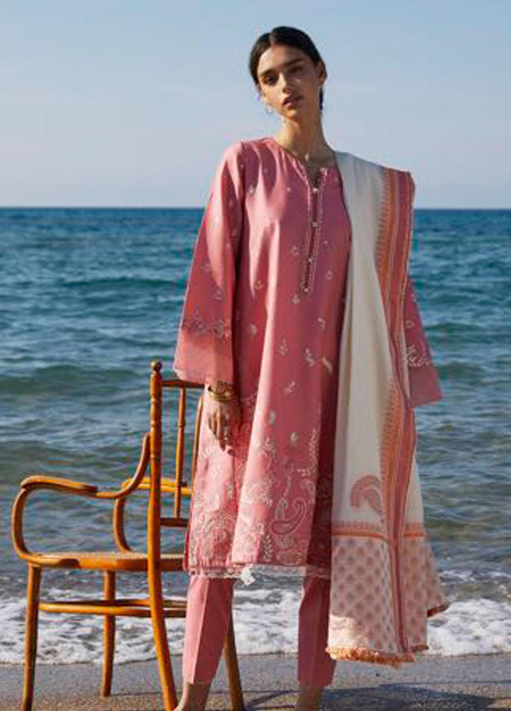 Coco By Zara Shahjahan Embroidered Lawn Suits Unstitched 3 Piece CZS21L 08B - Luxury Collection