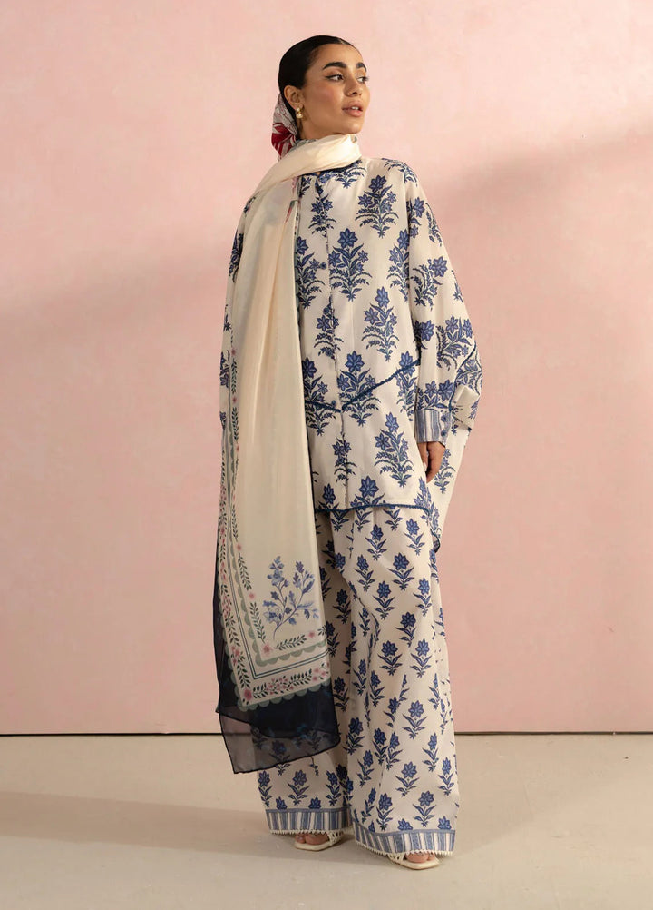 Coco by Zara Shahjahan Printed Lawn Suit Unstitched 3 Piece CZS25P D 1A-Amari - Summer Collection