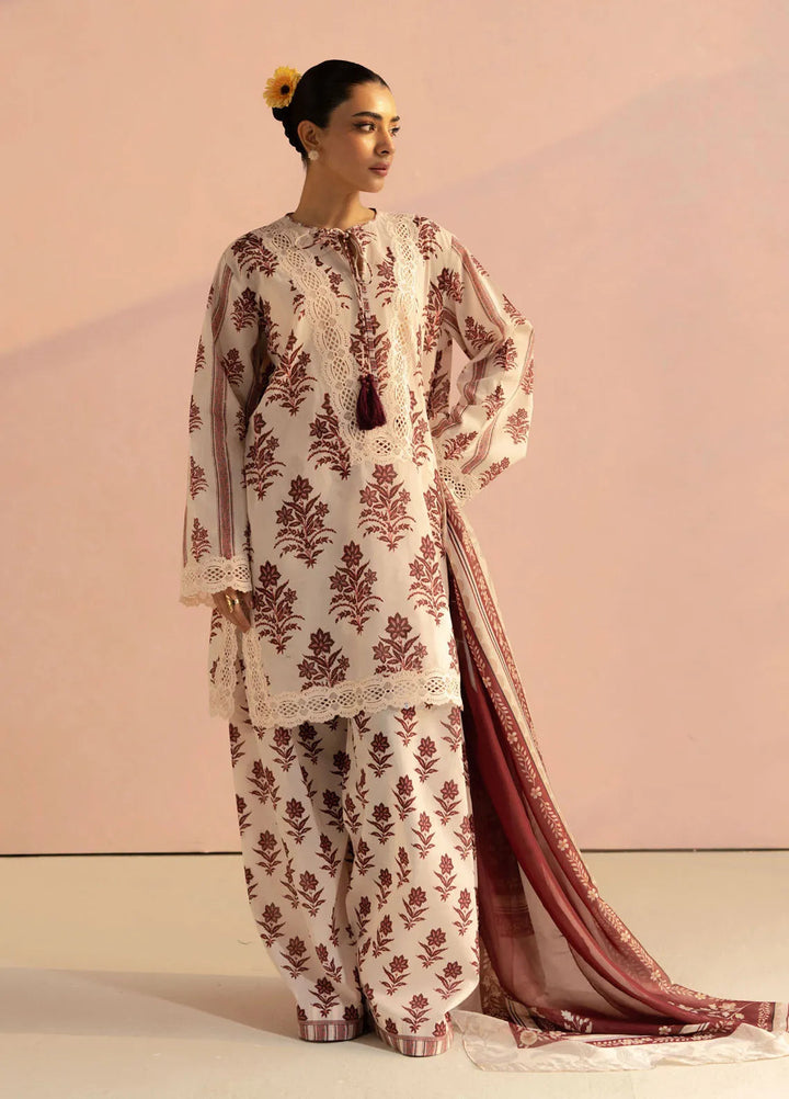 Coco by Zara Shahjahan Printed Lawn Suit Unstitched 3 Piece CZS25P D 1B-Amari - Summer Collection