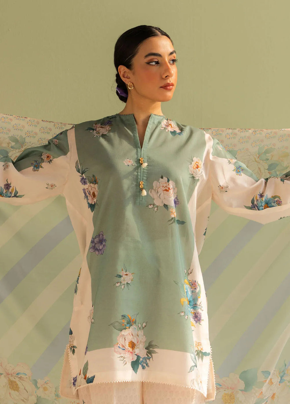 Coco by Zara Shahjahan Printed Lawn Suit Unstitched 3 Piece CZS25P D 2A-Sofia - Summer Collection