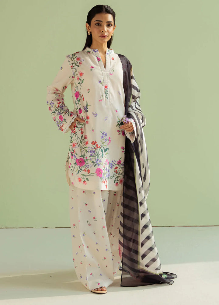 Coco by Zara Shahjahan Printed Lawn Suit Unstitched 3 Piece CZS25P D 4B-Reena - Summer Collection
