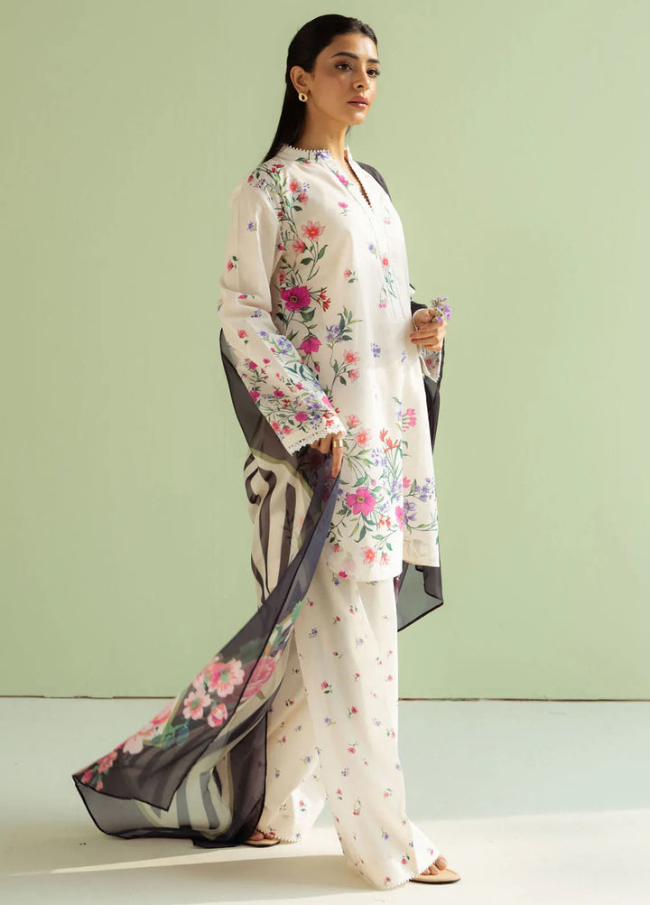 Coco by Zara Shahjahan Printed Lawn Suit Unstitched 3 Piece CZS25P D 4B-Reena - Summer Collection