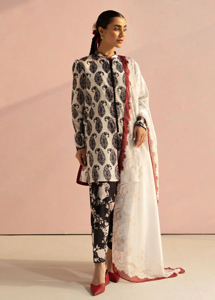 Coco by Zara Shahjahan Printed Lawn Suit Unstitched 3 Piece CZS25P D 6A-Paisley - Summer Collection