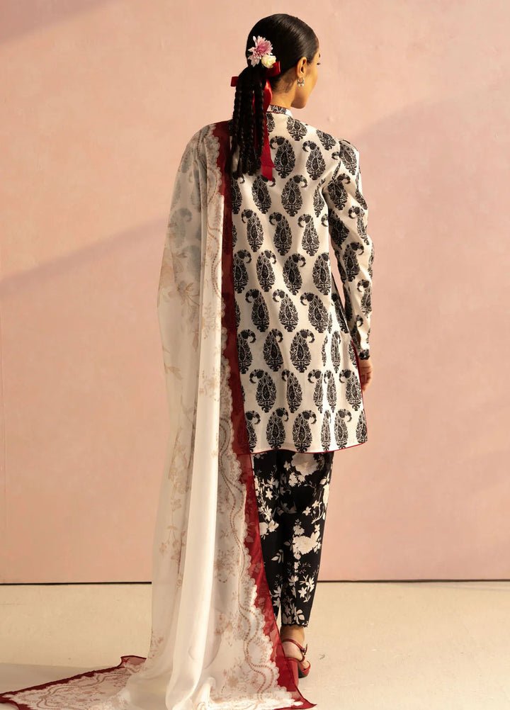 Coco by Zara Shahjahan Printed Lawn Suit Unstitched 3 Piece CZS25P D 6A-Paisley - Summer Collection