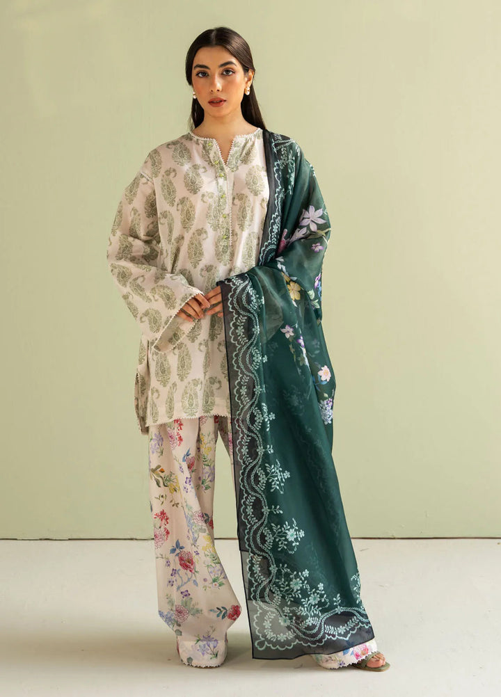 Coco by Zara Shahjahan Printed Lawn Suit Unstitched 3 Piece CZS25P D 6B-Paisley - Summer Collection