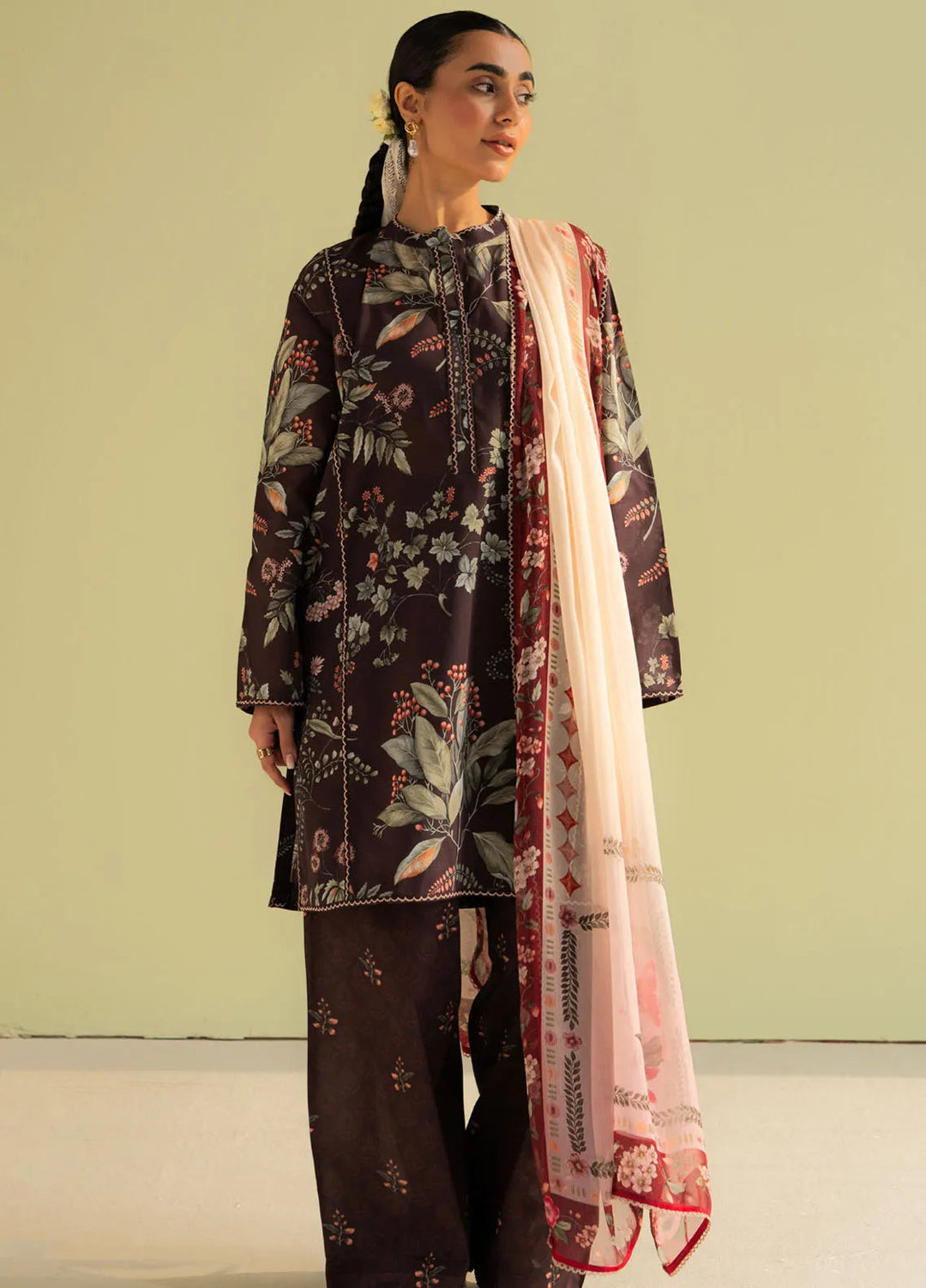 Coco by Zara Shahjahan Printed Lawn Suit Unstitched 3 Piece CZS25P D 7B-Zoe - Summer Collection