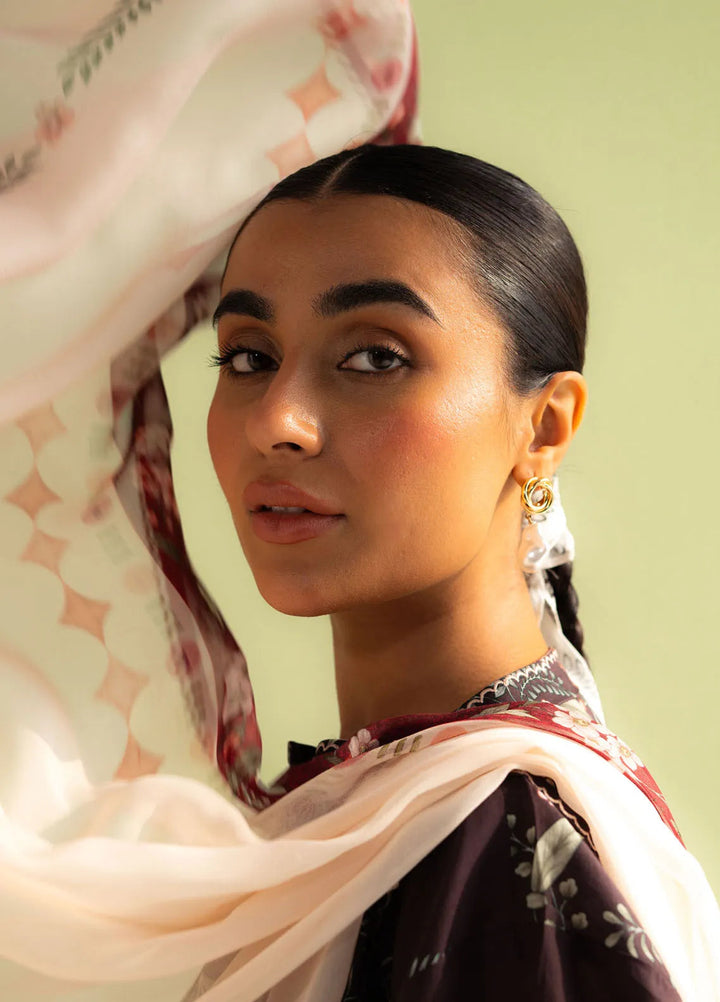 Coco by Zara Shahjahan Printed Lawn Suit Unstitched 3 Piece CZS25P D 7B-Zoe - Summer Collection