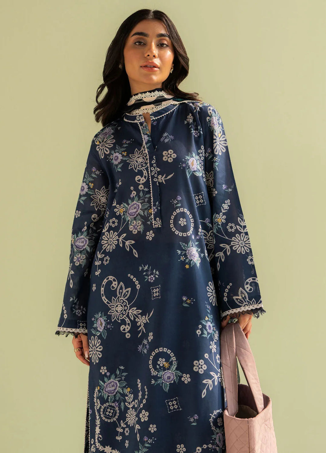 Coco by Zara Shahjahan Printed Lawn Suit Unstitched 3 Piece CZS25P D 8A-Nora - Summer Collection