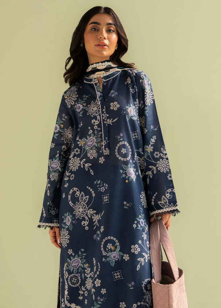 Coco by Zara Shahjahan Printed Lawn Suit Unstitched 3 Piece CZS25P D 8A-Nora - Summer Collection