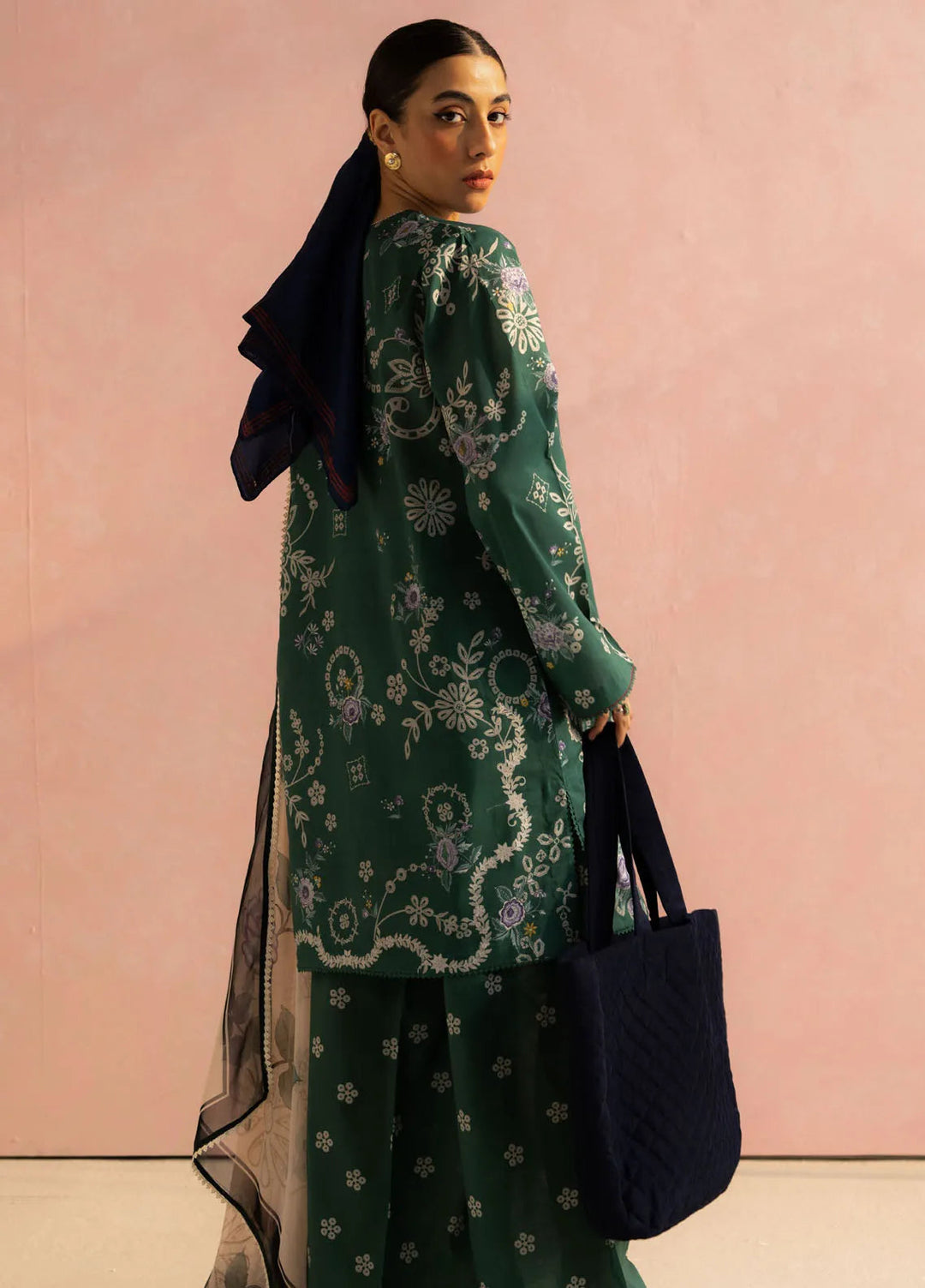 Coco by Zara Shahjahan Printed Lawn Suit Unstitched 3 Piece CZS25P D 8B- Nora - Summer Collection