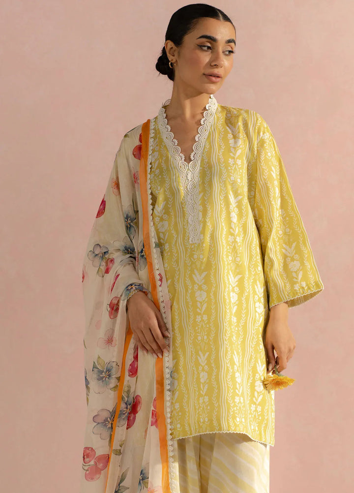 Coco by Zara Shahjahan Printed Lawn Suit Unstitched 3 Piece CZS25P D 9A-Ruby - Summer Collection