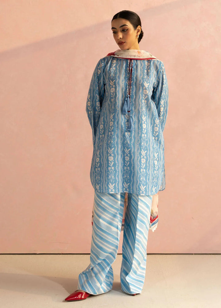 Coco by Zara Shahjahan Printed Lawn Suit Unstitched 3 Piece CZS25P D 9B-Ruby - Summer Collection