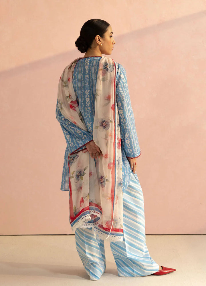 Coco by Zara Shahjahan Printed Lawn Suit Unstitched 3 Piece CZS25P D 9B-Ruby - Summer Collection