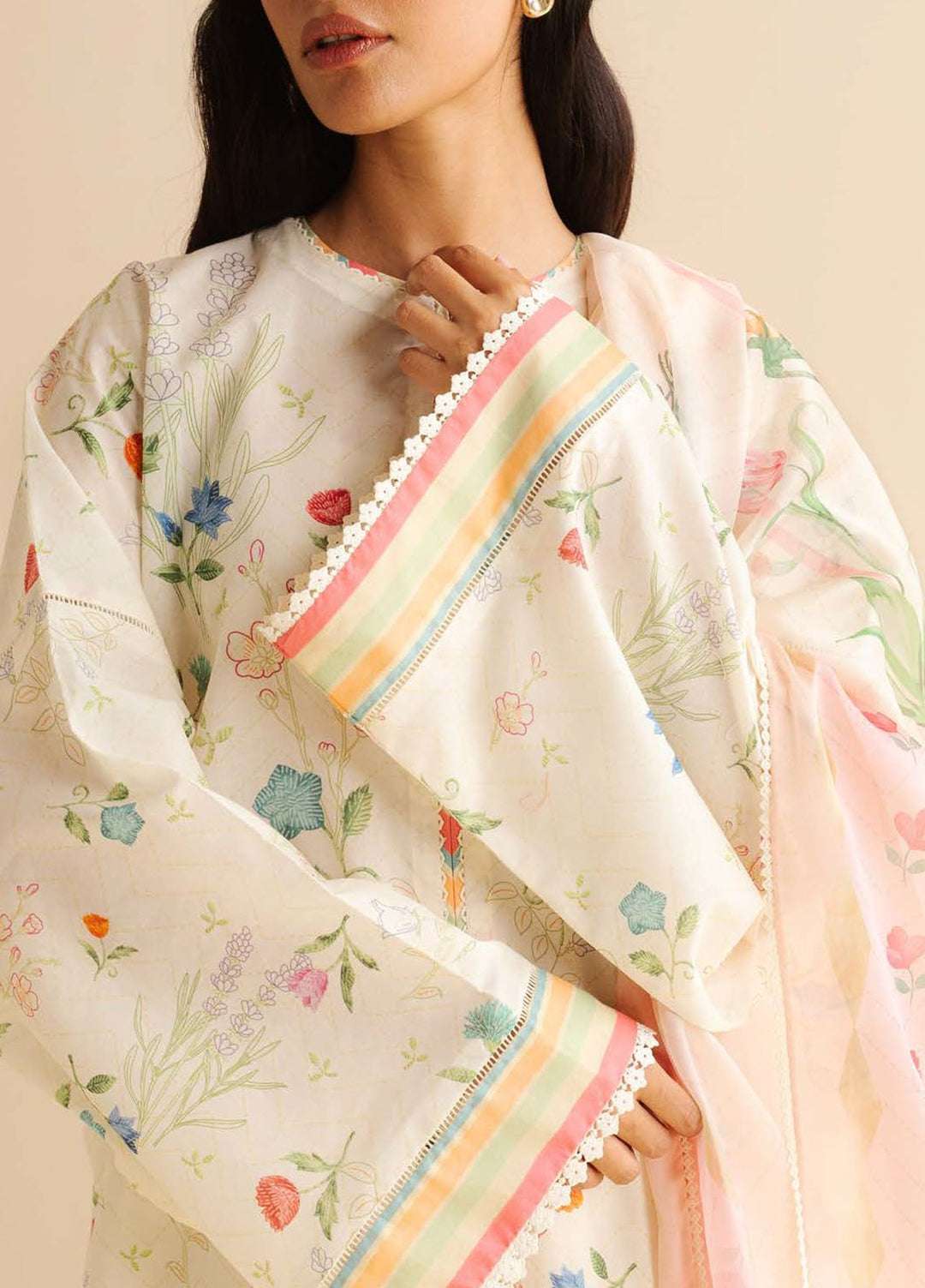 Coco by Zara Shahjahan Printed Lawn Suits Unstitched 3 Piece CZS25PDT Kaia 9 B - Summer Collection