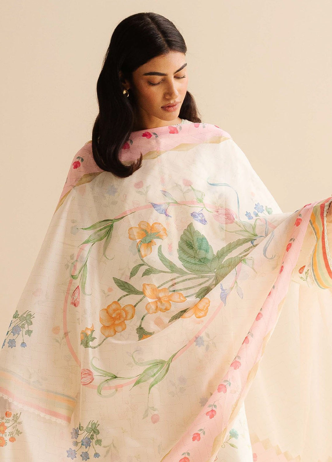 Coco by Zara Shahjahan Printed Lawn Suits Unstitched 3 Piece CZS25PDT Kaia 9 B - Summer Collection