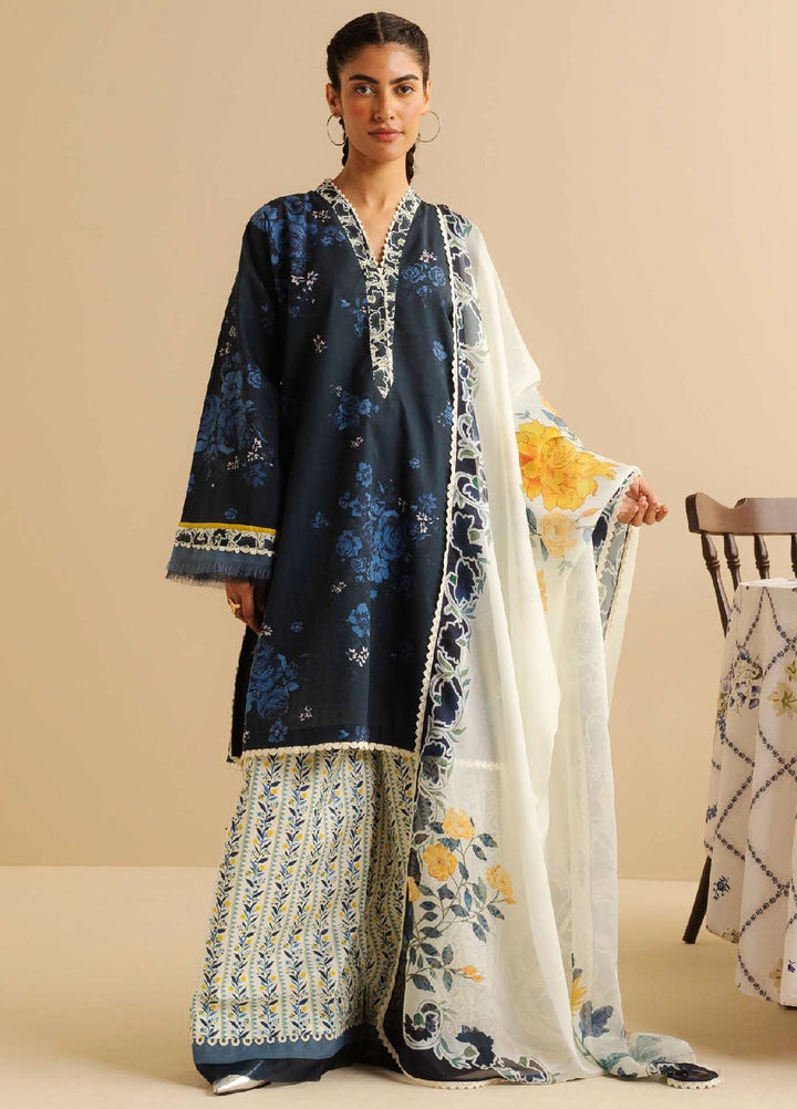 Coco by Zara Shahjahan Printed Lawn Suits Unstitched 3 Piece CZS25PDT Leya 1 B - Summer Collection