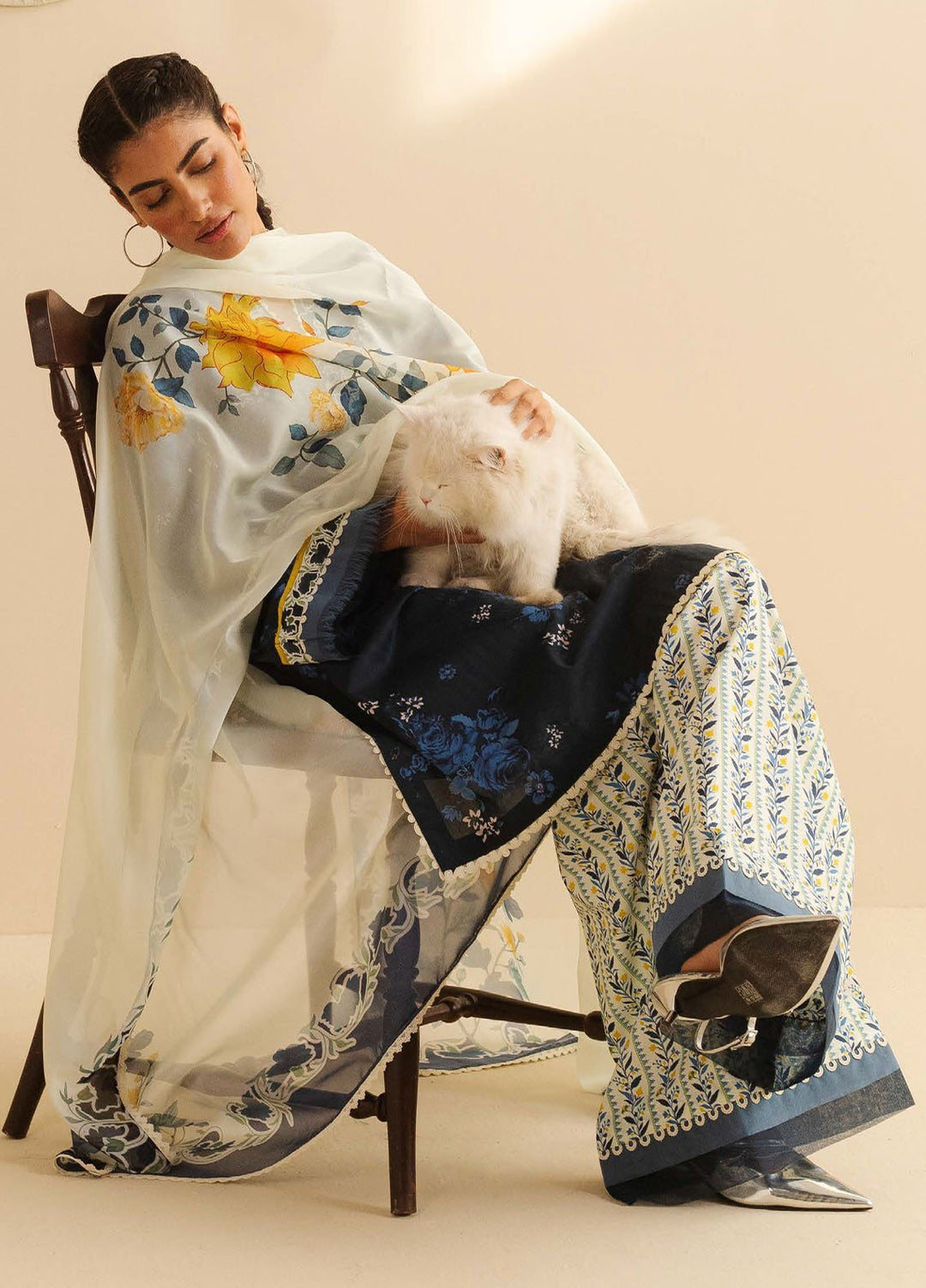 Coco by Zara Shahjahan Printed Lawn Suits Unstitched 3 Piece CZS25PDT Leya 1 B - Summer Collection