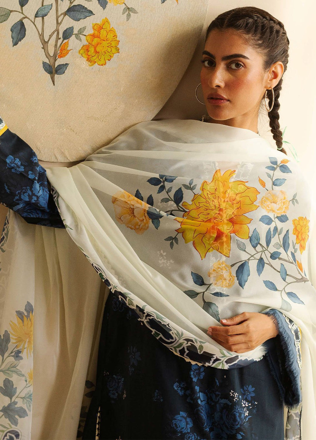 Coco by Zara Shahjahan Printed Lawn Suits Unstitched 3 Piece CZS25PDT Leya 1 B - Summer Collection