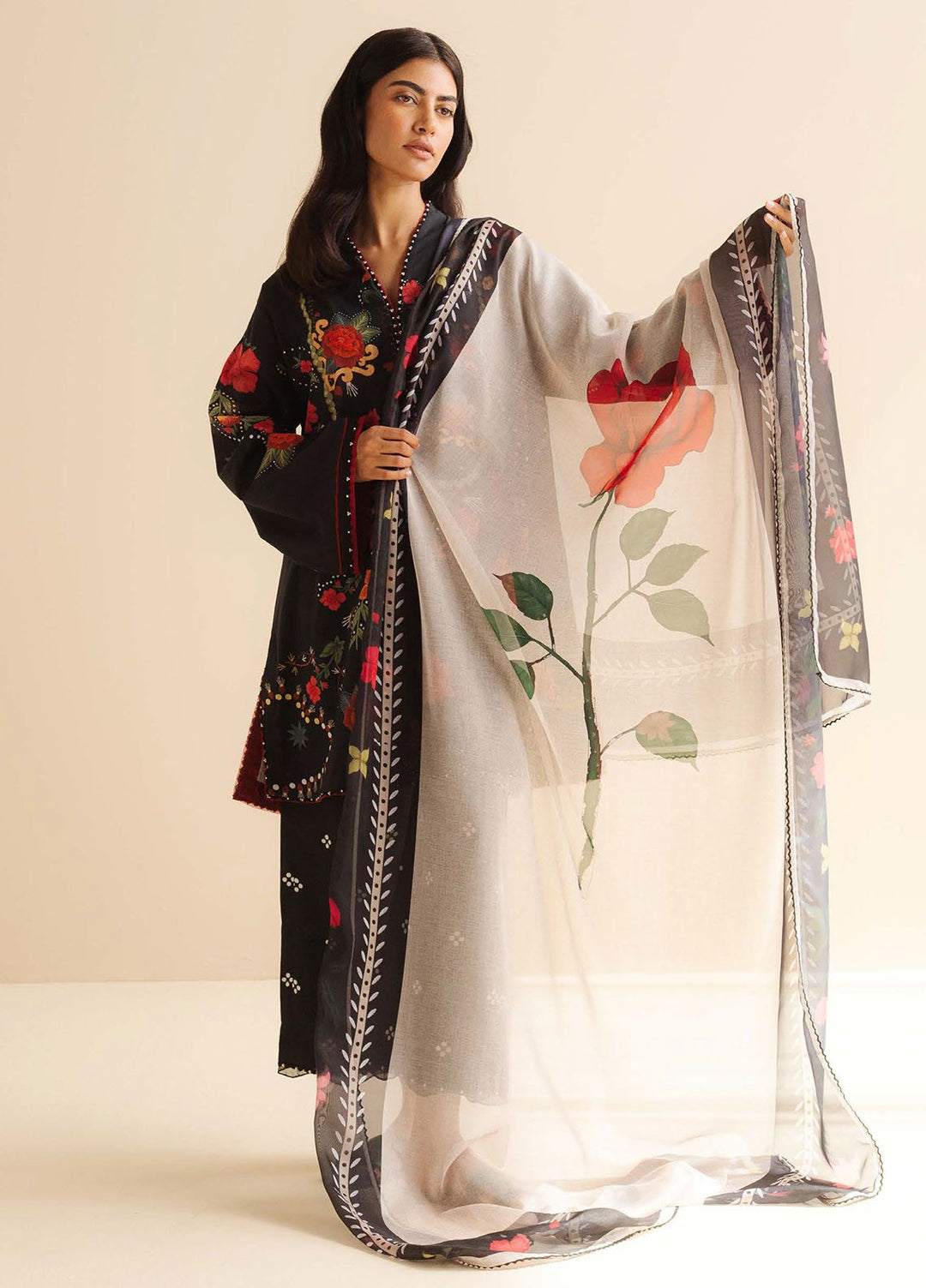 Coco by Zara Shahjahan Printed Lawn Suits Unstitched 3 Piece CZS25PDT Nyra 5 A - Summer Collection