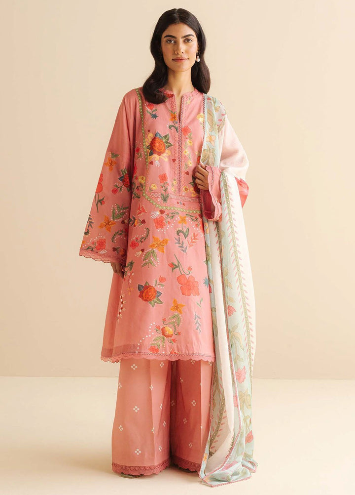 Coco by Zara Shahjahan Printed Lawn Suits Unstitched 3 Piece CZS25PDT Nyra 5 B - Summer Collection